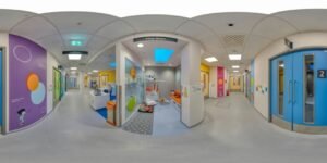 Child-friendly preparation space at Evelina London Children's Hospital.