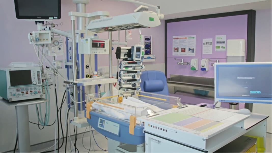 Modern paediatric treatment room at a London children's hospital
