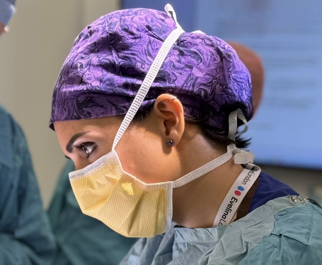 Paediatric plastic surgeon in an operating theatre