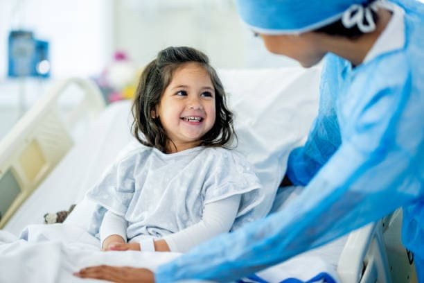 A child receiving care at Evelina London Children's Hospital following surgery with Miss Jana Torres-Grau