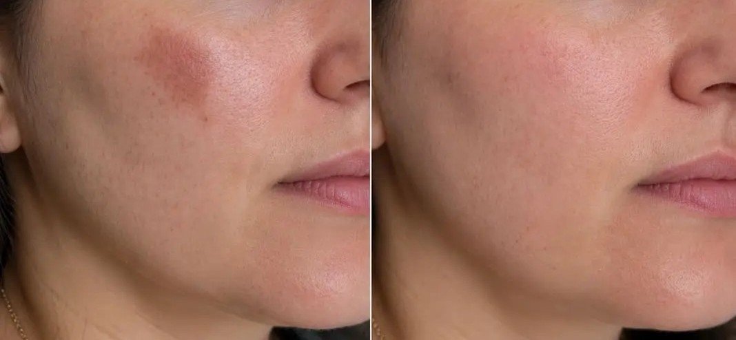 Birthmark Removal - Before vs After Illustrative Image