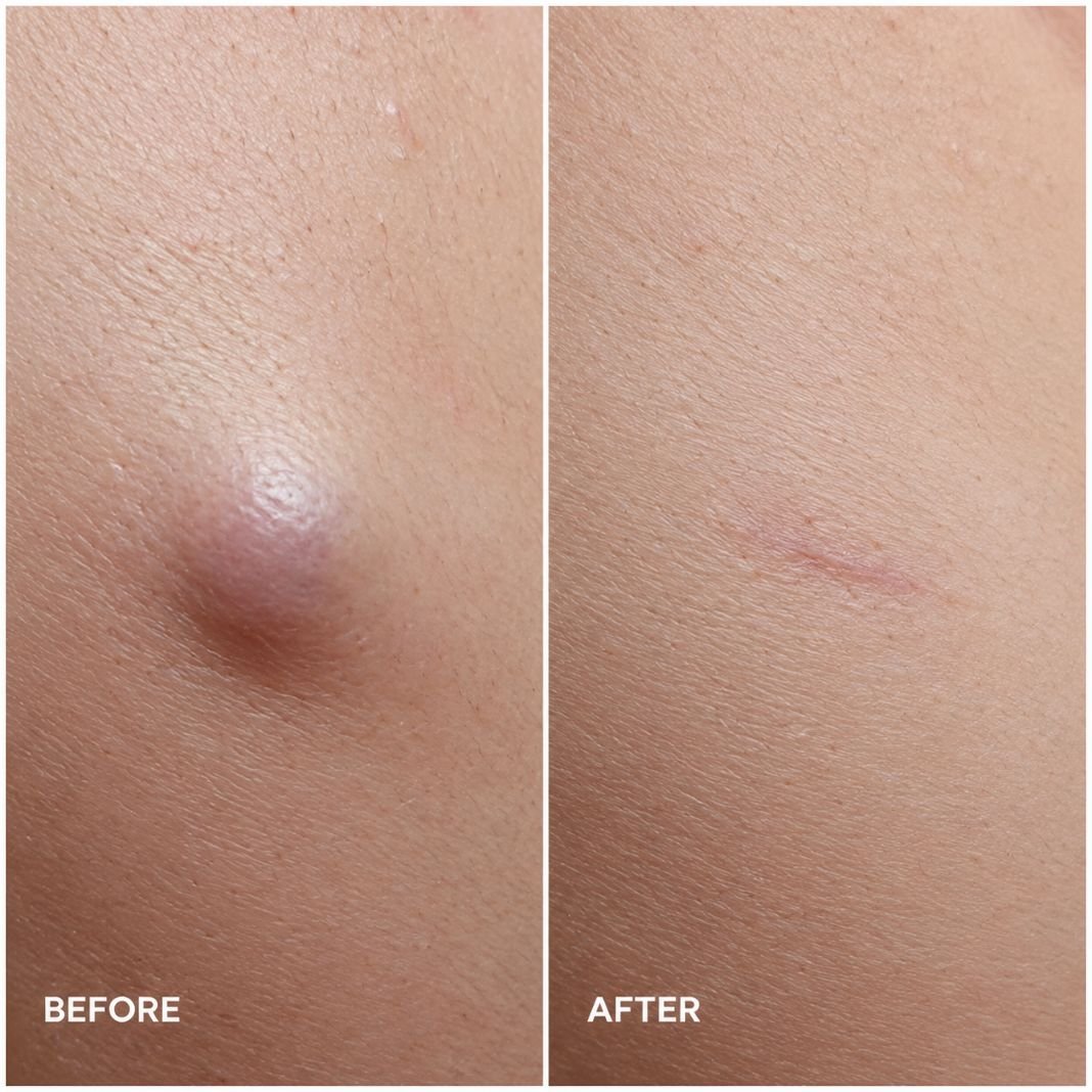Cyst Removal Before And After Photo - Illustrative Image